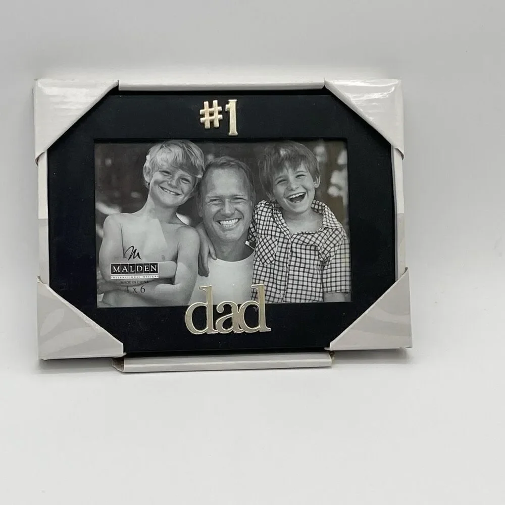 #1 DAD Black Picture Frame Holds 4